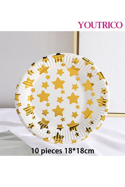 Youtrico Disposable Tableware 10pieces-18*18cm Ideal For Wedding Plating/birthday Party Table Decoration