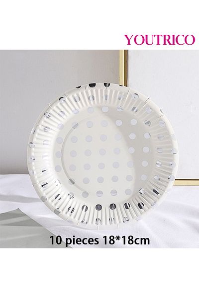 Youtrico Disposable Tableware 10pieces-18*18cm Ideal For Wedding Plating/birthday Party Table Decoration