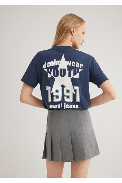 Mavi Μπλουζάκι Navy Blue Denimwear Loose Relaxed Fit 1613067 -70487