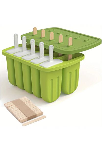 Choice Green C Summer Diy Ice Cream Tools With Wooden Sticks Silicone Popsicle Molds Kitchen Accessories Qu