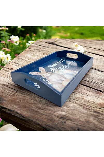 Atölye Kiraz Wooden Tray with Rabbit Figure – 20X30 cm