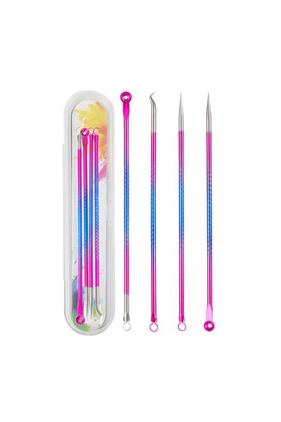 YUKUI Colorful 4pcs Acne Blackhead Comedone Black Spot Pimple Blemish Remover Skin Care Women Beauty Acne