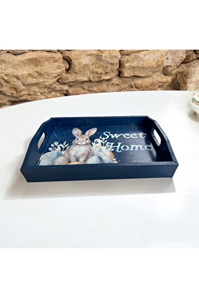 Atölye Kiraz Wooden Tray with Rabbit Figure – 20X30 cm