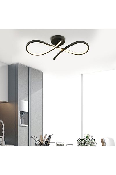 Apliqa Plafonieara Led HubRom, VETTO Negru 3843-01-BL 52x11 cm 38 W / Lumina Calda,Rece,Neutra 0
