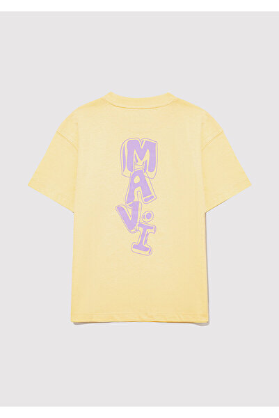 Mavi Nyomtatott sárga póló, laza szabású / laza, laza szabású 7610337 -71305