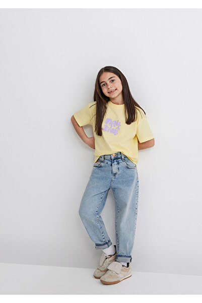 Mavi Nyomtatott sárga póló, laza szabású / laza, laza szabású 7610337 -71305