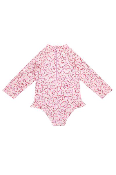 SAND MOTHER Uv Protection Long Sleeve One Piece Girls Swimsuit