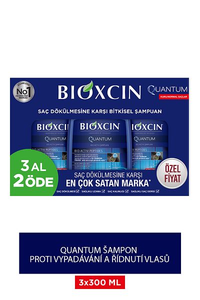 Bioxcin 300 ml pro suché a normální vlasy Quantum Kup 3 Získejte 2 – Šampon proti vypadávání vlasů pro tenké vlasy