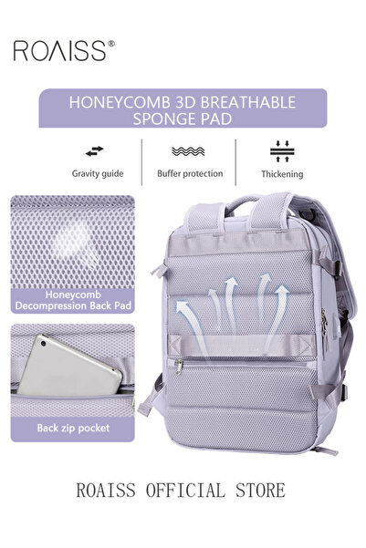 ROAISS Travel Backpack for Men Women Carry On Backpack with USB Charging Port Shoe Compartment Flight Appro