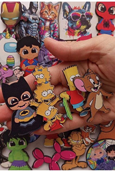 MODA Ahşap Mdf Rozet Karışık 30 Adet -çanta-broş-aksesuar