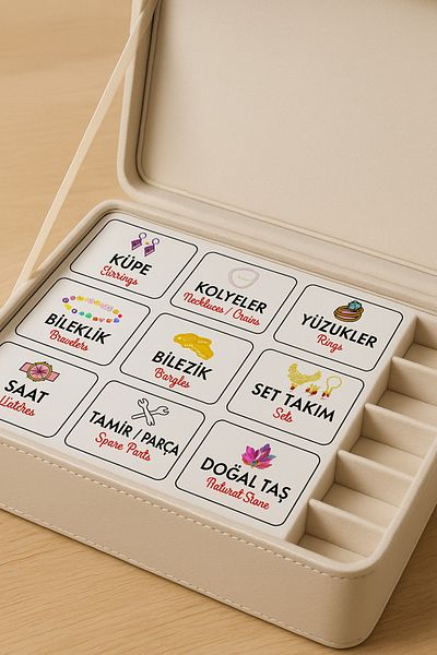 cakaybu Jewelry Box Organizer Sticker''Organizer'' Jewelry Box Sticker