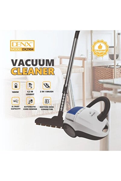 Denx DX2904 1600W Vacuum Cleaner, 2L Capacity, 4.5m Cord