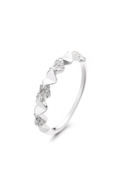 delis Inel Argint 925, Jw1318, Model Inimioare, Placat Cu Rodiu