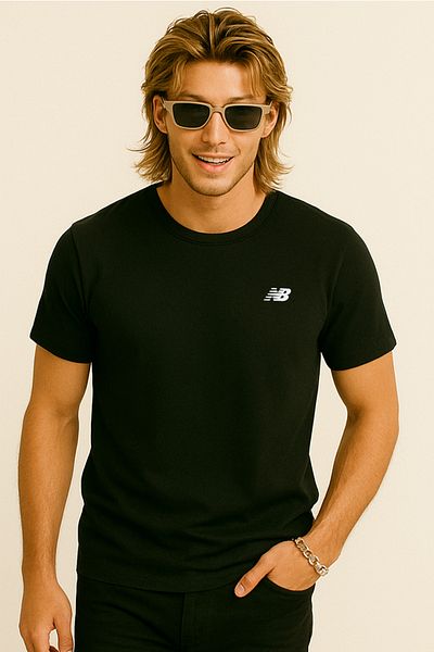 New Balance Ανδρικό μαύρο μπλουζάκι Nb Classic Basic Logo