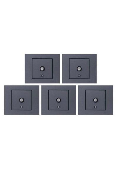 Tenda 5 Pieces Ovivo Grano Smoked TV Socket F Connector Frame Included 5 Pack/set