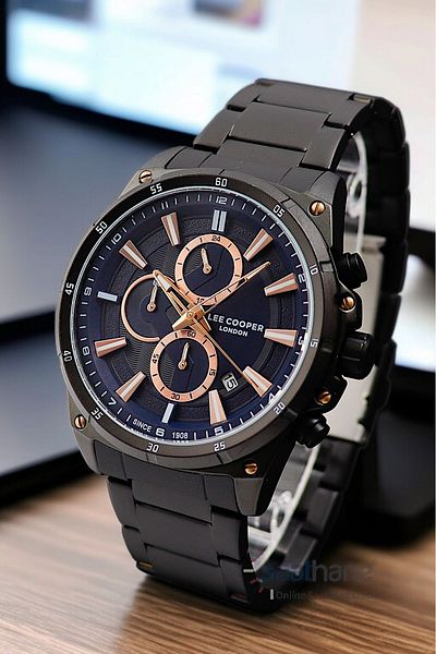 Lee Cooper Original Multifunction Full Black Color Men's Wristwatch with Calendar