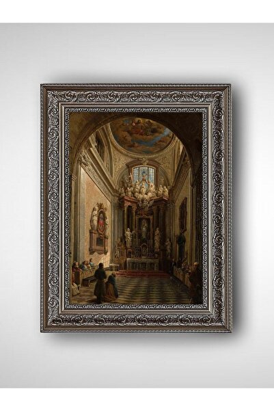 WoodyArts Kilise Vintage - Gri Vintage Çerçeve