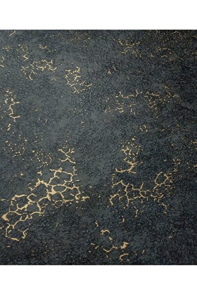 Oskar ANTRASİT ÜZERİNE GOLD DAMARLI KABARTMALI DUVAR KAĞIDI 16 M2
