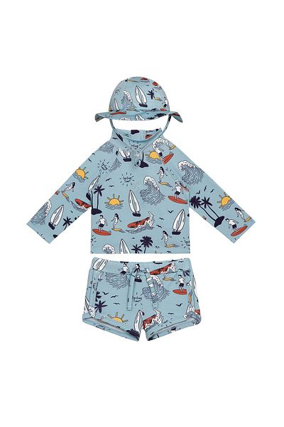 SAND MOTHER Uv Protection Long Sleeve Baby Boy Swimwear Set