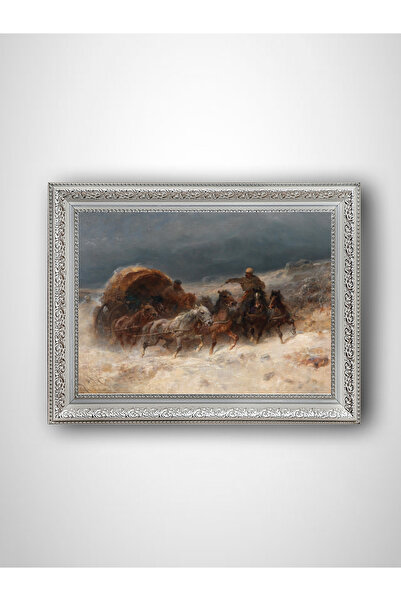 WoodyArts Cai care alergă - Cadru alb vintage