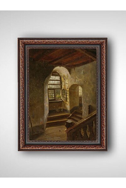 WoodyArts Fereastră și scară de sat - Cadru vintage maro