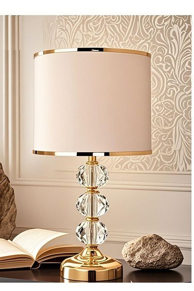 571 Store T Series Table Lampshade Metal and Glass Body Fabric Headboard