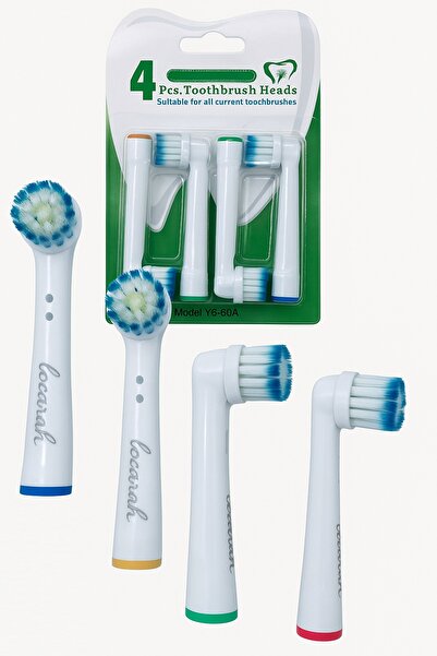 HANNAH 4 Adet Şarjlı Veya Pilli Diş Fırçası Yedek Başlığı Yumuşak Oral-b Uyumlu