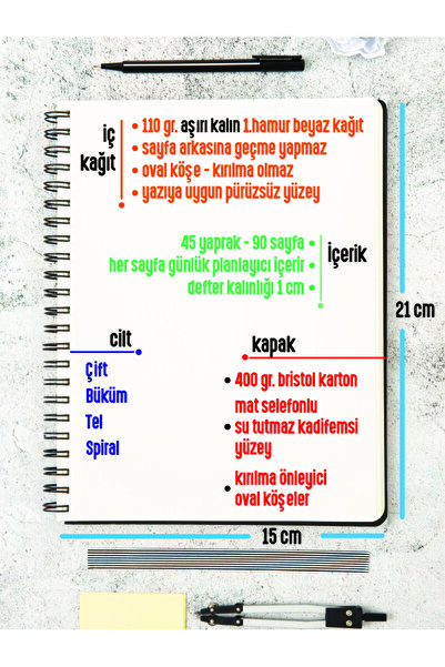 Apeirona | Limitless Art Daily Planner Undated Agenda| 90 Sheets| Hard Cardboard Cover| Steel Spiral