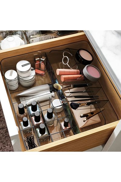 IKEA 32X31X9Cm Smoked Color Makeup Organizer Box Inside the Drawer