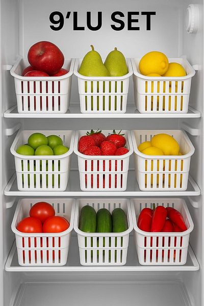 Herza House Refrigerator Organizer 9 Pieces