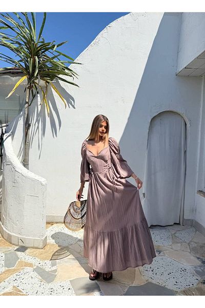 Bak'ap Rochie lungă cu detaliu corset prințesă elenistică premium