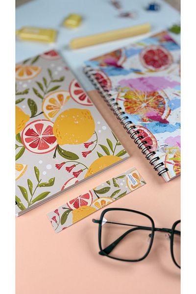 Apeirona 2 Notebooks - Steel Spiral - Unlined - A5 - Total 180 Pages - Thick Paper