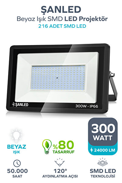 ŞANLED 300W 24.000 Lümen 6500k Beyaz Işık Smd Led Projektör