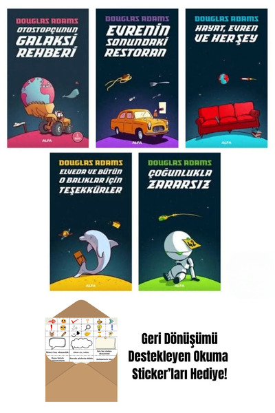 Alfa Yayınları Otostopçunun Galaksi Rehberi 5 Kitap Set Douglas Adams + Okuma...