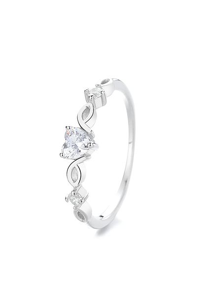 delis Inel Argint 925, Jw1347, Model Inima, Placat Cu Rodiu