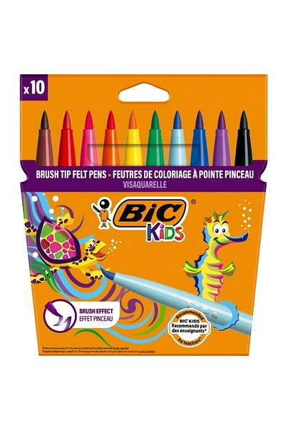 Bic Visa Brush Tip Felt Pen 10pcs