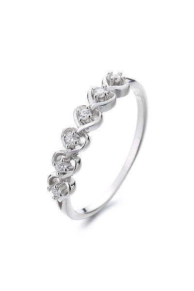 delis Inel Argint 925, Jw891, Model Inimioare, Placat Cu Rodiu