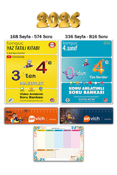 Tonguç Yayınları 4. Sınıf 3 ten 4 e Hazırlık Yaz Tatili Kitabı - 0 dan 4 e Ko...