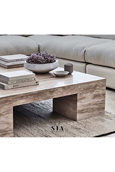 SİA ART DESİNG DOĞAL TRAVERTEN ORTA SEHPA