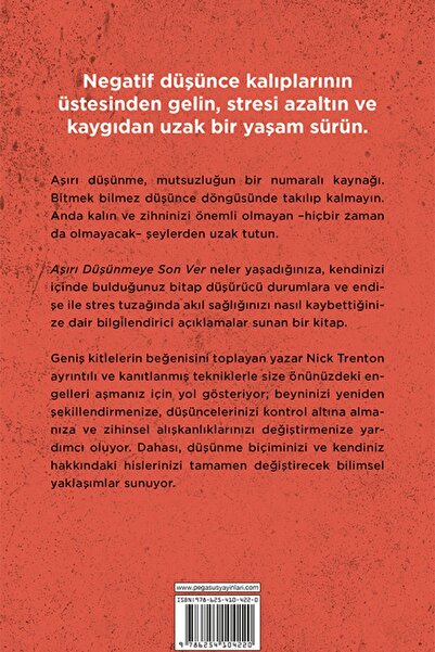 Pegasus Yayınları Aşırı Düşünmeye Son Ver – Nick Trenton