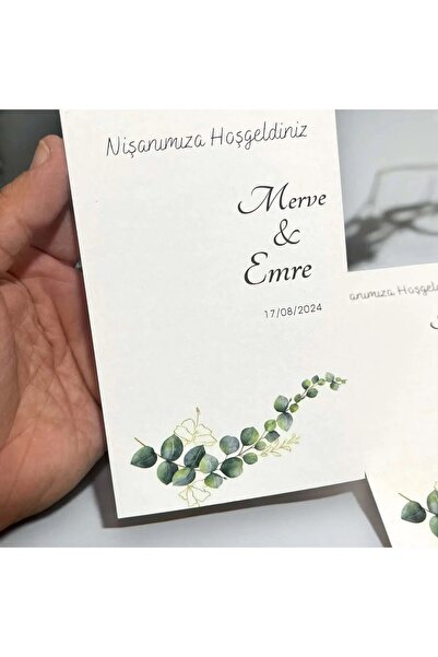 ARLetikettasarım Nişanımıza Hoşgeldiniz Tarihli Anahtarlık Kartı 9,5x15 Cm 49...