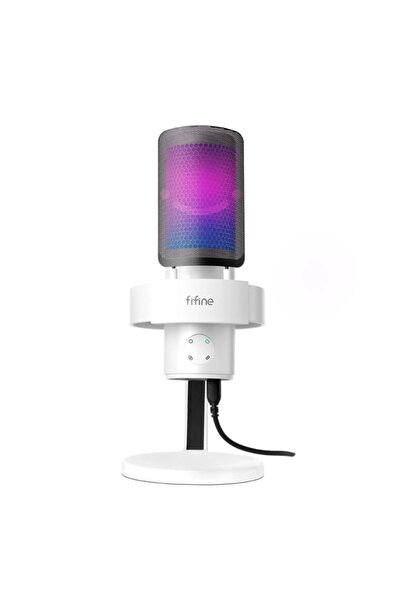 Fifine Ampligame A9W USB Oyuncu Yayıncı Bilgisayar Mikrofon Beyaz