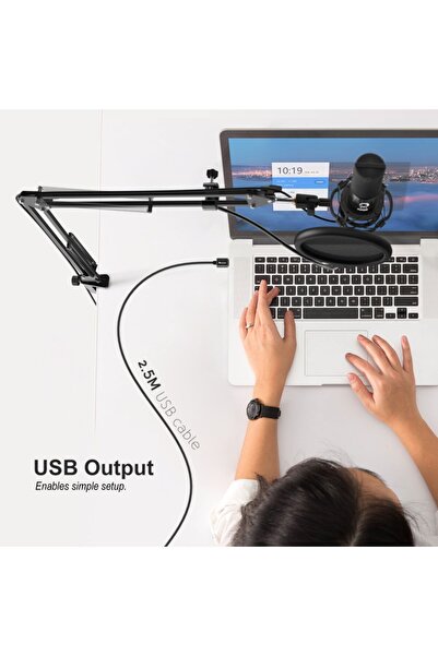 Fifine Profesyonel Stüdyo Kayıt Mikrofon Seti Oyuncu Mikrofonu T669