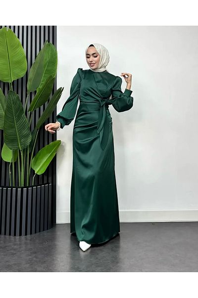 modasusev Βραδινό φόρεμα Hijab με πλαϊνή δέση