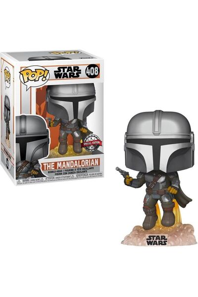 Funko Pop Star Wars:mandalorian-mando Flying W/blaster