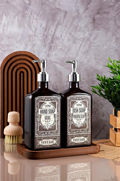 TheBRo 500 مللي صابون يدوي جديد ممتاز، منظف أطباق، حامل صابون شجرة الأيوس، مج...