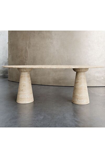 SİA ART DESİNG DOĞAL TRAVERTEN YEMEK MASASI