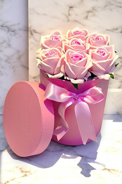CAPSULE Sevgiliye Özel Hediye Gül Kutu Pembe Hediyelik Çiçek Doğum Günü Sepeti Kız Arkadaşa Eşe Sevgili