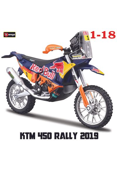 BBURAGO Ktm 450 Rally 2019 1:18 Red Bull Ktm 450 Rally Ktm 450 Sx-f 2018 Authorized Simulation Alloy