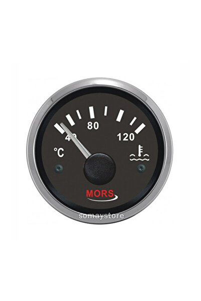 SomayStore Mors Hararet Göstergesi Siyah Kadran 12-24 V Ø: 55 mm
